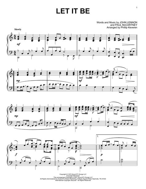 klaviernoten let it be|let it be piano arrangements.